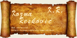 Kozma Resković vizit kartica